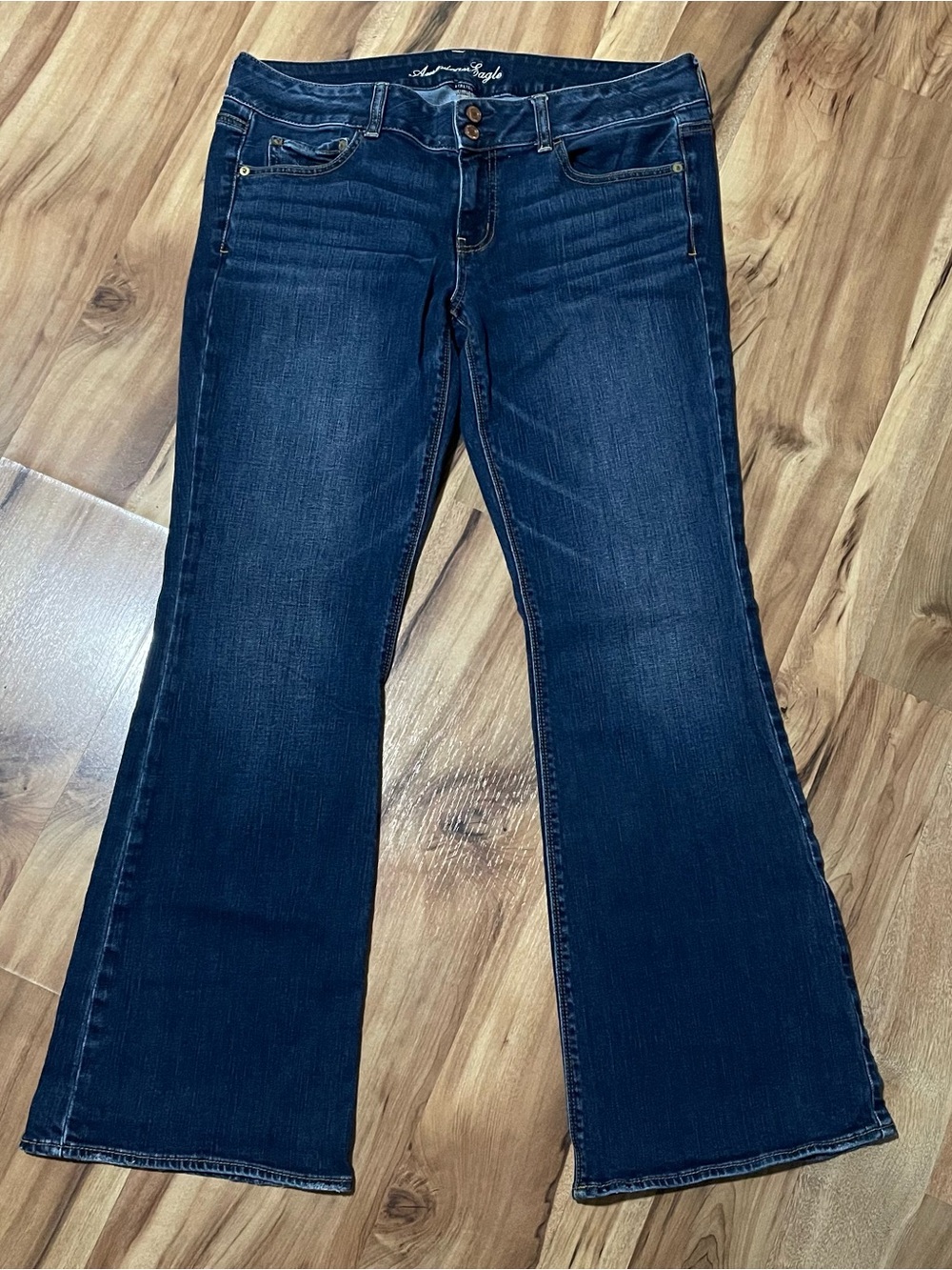 Y2K American Eagle Artist Flare Jeans Low Rise Dark Wash 2012 Sz 14